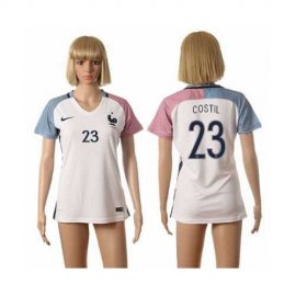 Womens France #23 Costil Away Away Soccer Country Jersey