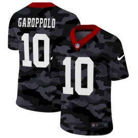 San Francisco 49ers #10 Jimmy Garoppolo Mens Nike 2020 Black CAMO Vapor Untouchable Limited Stitched NFL Jersey