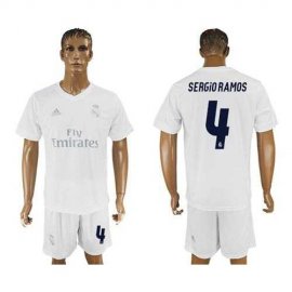 Real Madrid #4 Sergio Ramos Marine Environmental Protection Home Soccer Club Jersey