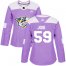 Adidas Nashville Predators #59 Roman Josi Purple Authentic Fights Cancer Womens Stitched NHL Jersey