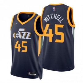 Nike Utah Jazz #45 Donovan Mitchell Navy Mens 2021-22 NBA 75th Anniversary Diamond Swingman Jersey – Icon Edition Mens