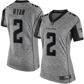 Nike Atlanta Falcons #2 Matt Ryan Gray Womens Stitched NFL Limited Gridiron Gray Jersey