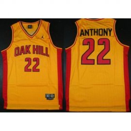 Oak Hill Academy High School 22 Carmelo Anthony Yellow Swingman Basketball Jerseys Cheap