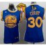 Womens Warriors #30 Stephen Curry Blue The Finals Patch Road Stitched NBA Jersey