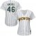 Milwaukee Brewers #46 Corey Knebel White Strip Home Womens Stitched MLB Jersey