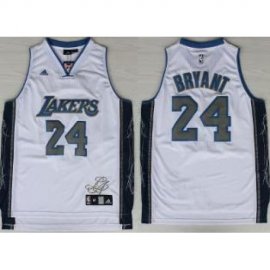 Los Angeles Lakers 24 Kobe Bryant White Signed NBA Jerseys Cheap