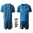 Colombia Blank Blue Goalkeeper Kid Soccer Country Jersey