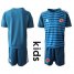 Colombia Blank Blue Goalkeeper Kid Soccer Country Jersey