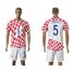 Croatia #5 Corluka Home Soccer Country Jersey