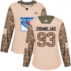 Adidas New York Rangers #93 Mika Zibanejad Camo Authentic 2017 Veterans Day Womens Stitched NHL Jersey