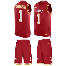 Nike Kansas City Chiefs #1 Leon Sandcastle Red Team Color Mens Stitched NFL Limited Tank Top Suit Jersey