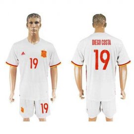 Spain #19 Diego Costa Away Soccer Country Jersey