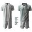 France Blank Grey Goalkeeper Kid Soccer Country Jersey