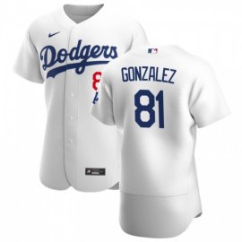 Los Angeles Dodgers #81 Victor Gonzalez Mens Nike White Home 2020 Authentic Player MLB Jersey