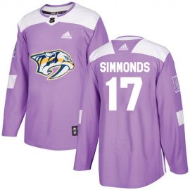 Adidas Nashville Predators #17 Wayne Simmonds Purple Authentic Fights Cancer Stitched NHL Jersey