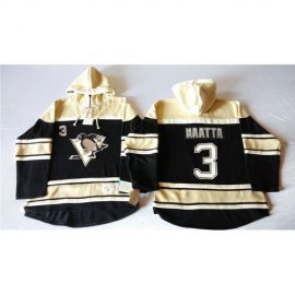 Pittsburgh Penguins #3 Olli Maatta Black Sawyer Hooded Sweatshirt Stitched NHL Jersey