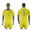 Spain #1 Casillas Yellow Goalkeeper Soccer Country Jersey