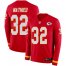 Nike Kansas City Chiefs #32 Tyrann Mathieu Red Team Color Mens Stitched NFL Limited Therma Long Sleeve Jersey