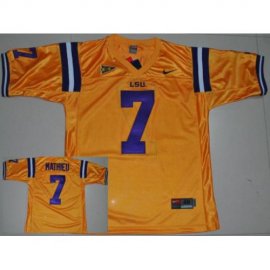 LSU Tigers Trynn Mathieu 7 Yellow College Jersey