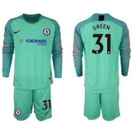 Chelsea #31 Green Green Goalkeeper Long Sleeves Soccer Club Jersey