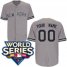 Yankees Personalized Authentic Grey w/2009 World Series Patch MLB Jersey (S-3XL)