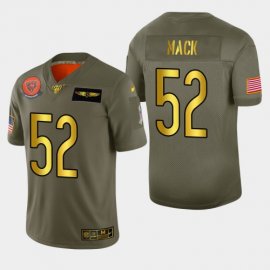 Chicago Chicago Bears #52 Khalil Mack Mens Nike Olive Gold 2019 Salute to Service Limited NFL 100 Jersey