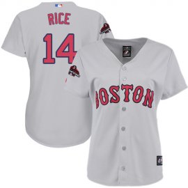 Boston Red Sox #14 Jim Rice Grey Road 2018 World Series Champions Womens Stitched MLB Jersey