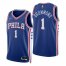 Nike Philadelphia 76ers #1 Andre Drummond Royal Mens 2021-22 NBA 75th Anniversary Diamond Swingman Jersey – Icon Edition Mens