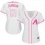 Arizona Diamondbacks #51 Randy Johnson White/Pink Fashion Womens Stitched MLB Jersey