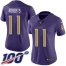 Nike Baltimore Ravens #11 Seth Roberts Purple Womens Stitched NFL Limited Rush 100th Season Jersey