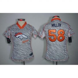 Nike Denver Broncos #58 Von Miller Zebra Womens Stitched NFL Elite Jersey
