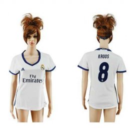 Womens Real Madrid #8 Kroos Home Soccer Club Jersey