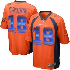 Nike Denver Broncos #18 Peyton Manning Orange Team Color Mens Stitched NFL Limited Strobe Jersey