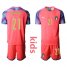 Italy #21 Donnarumma Pink Goalkeeper Kid Soccer Country Jersey