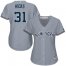 New York Yankees #31 Aaron Hicks Grey Road Womens Stitched MLB Jersey