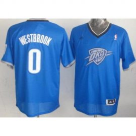 Oklahoma City Thunder 0 Russell Westbrook Blue Revolution 30 Swingman NBA Jersey 2013 Christmas Style Cheap