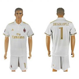 AC Milan #1 Diegolopez Away Soccer Club Jersey