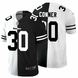 Pittsburgh Steelers #30 James Conner Mens Black V White Peace Split Nike Vapor Untouchable Limited NFL Jersey