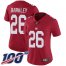 Nike New York Giants #26 Saquon Barkley Red Alternate Womens Stitched NFL 100th Season Vapor Limited Jersey