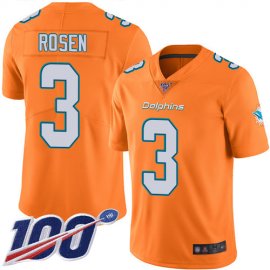 Nike Miami Dolphins #3 Josh Rosen Orange Mens Stitched NFL Limited Rush 100th Season Jersey