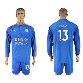 Leicester City #13 Musa Home Long Sleeves Soccer Country Jersey