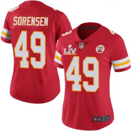 Nike Kansas City Chiefs #49 Daniel Sorensen Red Team Color Womens Super Bowl LV Bound Stitched NFL Vapor Untouchable Limited Jersey