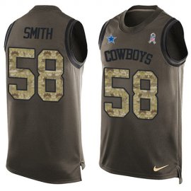 Nike Dallas Cowboys #58 Aldon Smith Green Mens Stitched NFL Limited Salute To Service Tank Top Jersey