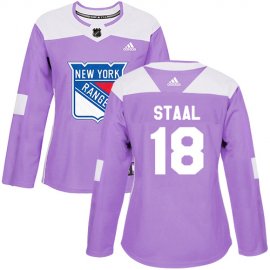 Adidas New York Rangers #18 Marc Staal Purple Authentic Fights Cancer Womens Stitched NHL Jersey