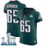 Nike Philadelphia Eagles #65 Lane Johnson Midnight Green Team Color Super Bowl LII Mens Stitched NFL Vapor Untouchable Elite Jersey
