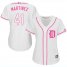 Detroit Tigers #41 Victor Martinez White/Pink Fashion Womens Stitched MLB Jersey