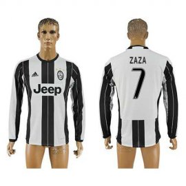 Juventus #7 Zaza Home Long Sleeves Soccer Club Jersey