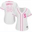 Seattle Mariners #24 Ken Griffey White/Pink Fashion Womens Stitched MLB Jersey