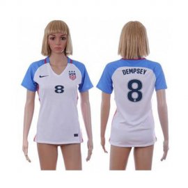 Womens USA #8 Dempsey Home Soccer Country Jersey