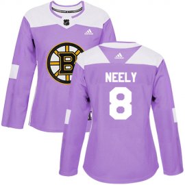 Adidas Boston Bruins #8 Cam Neely Purple Authentic Fights Cancer Womens Stitched NHL Jersey